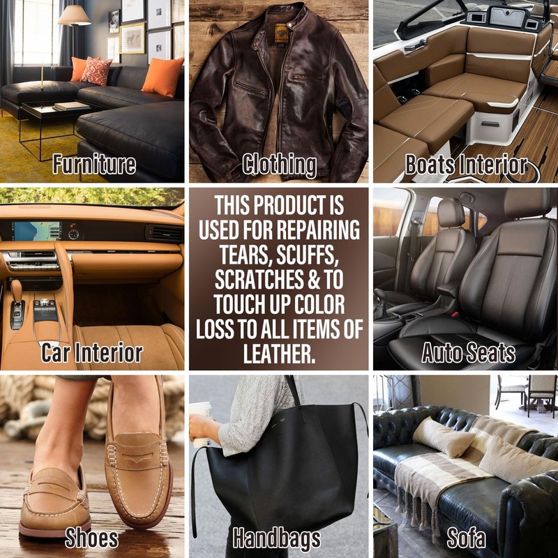 Leather Repair Kit for Furniture, Sofa, Jacket, Car Seats and