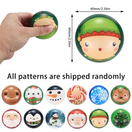 Pack of 12 Adult Stress Balls, Christmas Anti-Stress Balls, Anti-Stress Balls, Anti-Stress Balls for Christmas Party Bags, Party Favours, Relief from Anxiety and Anger