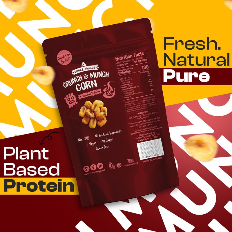 Three Amigos Corn Nuts Suger Free, 100% Vagan, Peanut Free