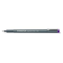 Staedtler 308 03-6 VE - Forro de pigmento (delineador fino con tinta de pigmento, impermeable, resistente a la luz, permanente, ancho de línea de 0,3 mm, caja con 10 forros de pigmento), color violeta
