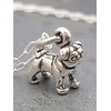 Sterling Silver Tiny Pug Dog 3D Charm Necklace, 18"
