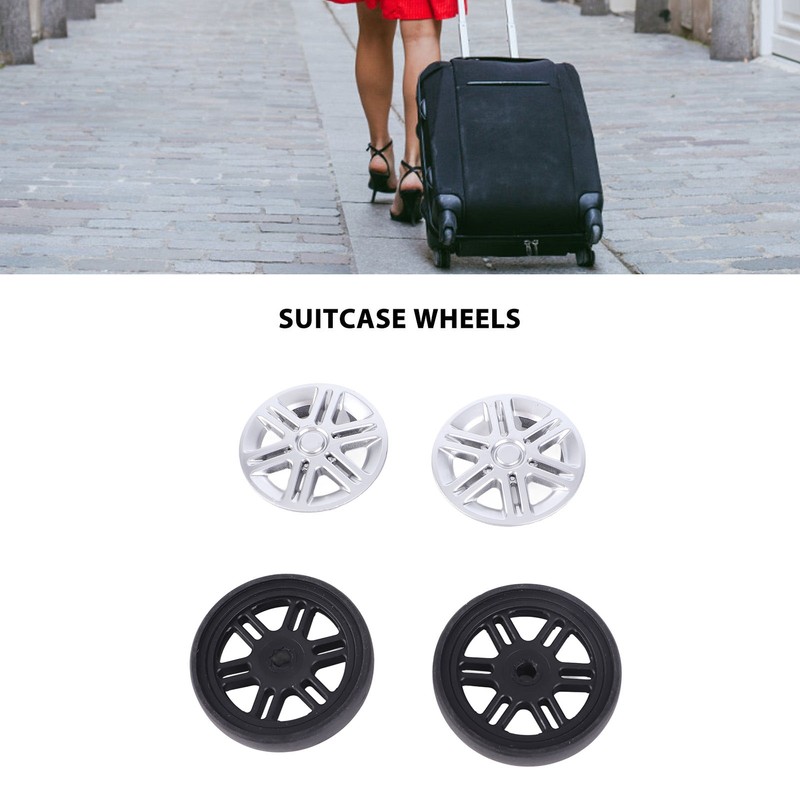 4 Sets Suitcase Repair Wheels with Covers PVC Wheel Casters