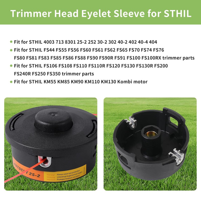 Opzour 5-Pack String Trimmer Head Eyelet Sleeves, Replacement Weed Eater