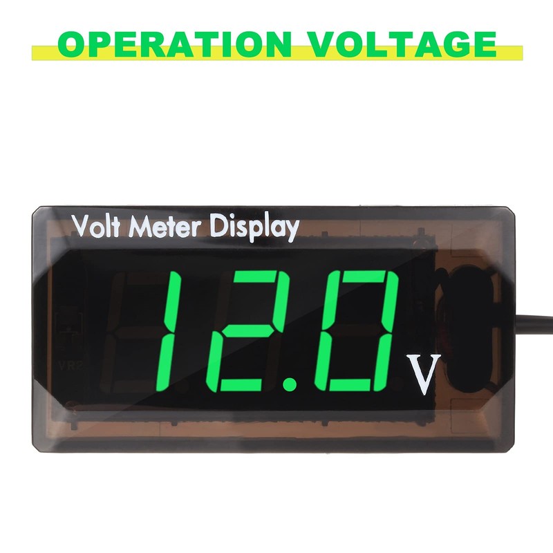 2 Pieces DC 4 to 28V Car Digital Voltmeter 12V