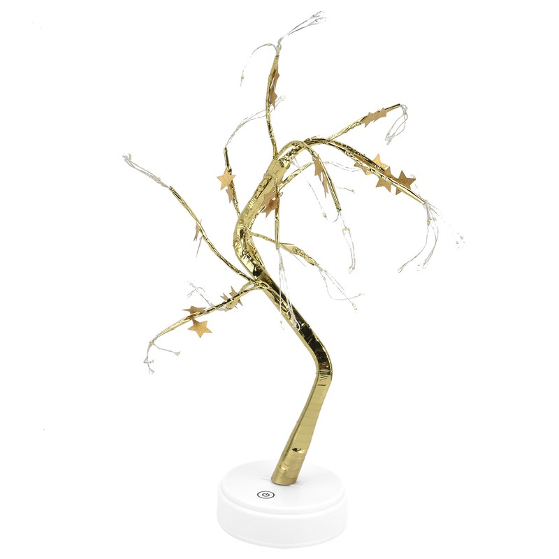 72LEDs Light Tree Shape USB Or Battery Powered Golden FivePointed