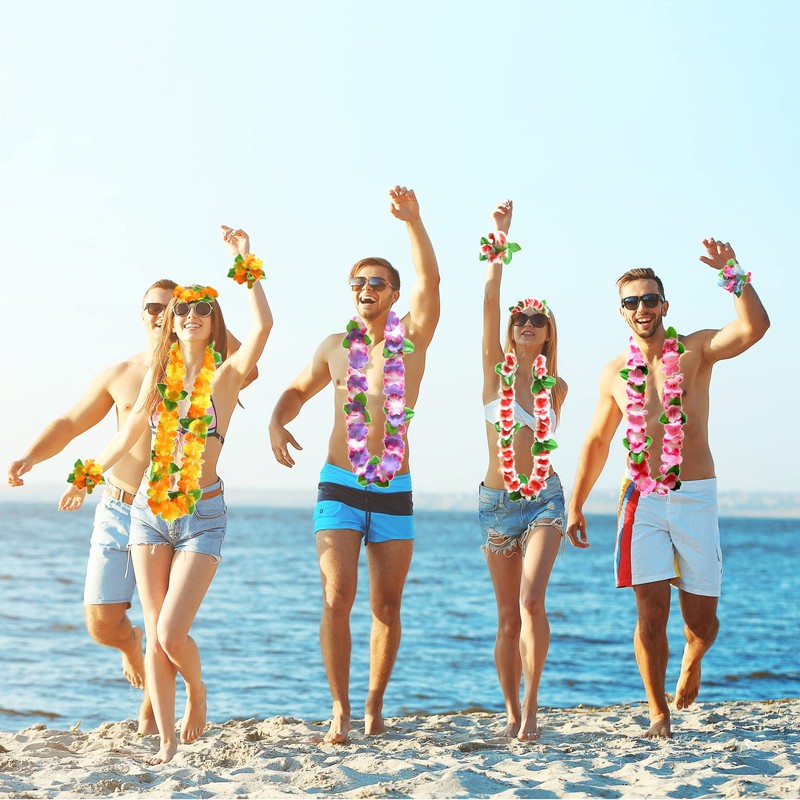 duoyif Hawaiian Necklaces, Hawaiian Flower Chain, Flower Chain, Hair Band,