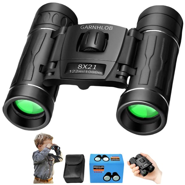 GARNHLOB Binoculars for Children 3 4 5 6 7 8 9 10 Years 8x21 Binoculars Compact Child Toy with Night Vision Boys Girls Children Outdoor Toys for Sports and Outdoor Games