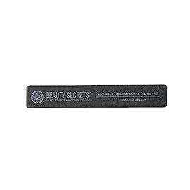 Beauty Secrets Black Rectangular Cushion Nail File, 100/100 Grit, Two-Sided