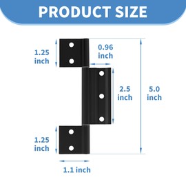 BANLIN 3Pack Screen Door Hinges Black Aluminum 1/8 inch Grooved Center Black Storm Door Hinges Compatible with Most Screen Doors