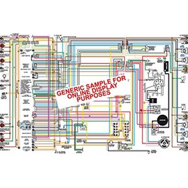 Full Color Laminated Wiring Diagram FITS 1965 Pontiac Lemans Tempest & GTO Color Wiring Diagram 18" X 24" Poster Size