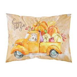 Caroline's Treasures CK2624PILLOWCASE Fall Harvest Lakeland Terrier Fabric Standard Pillowcase Lightweight Super Soft Easy Care Decorative Artwork Pillowcase, Standard