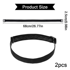 GEEHUA Pack of 2 Elastic Headlamp Band, Adjustable Replacement Holder for Headlamp Band, Removable Streamlight Helmet Band, Headband Holder, Replacement for Most Headlamp Accessories