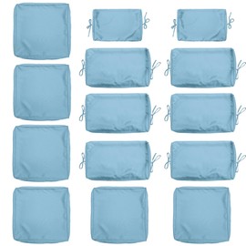 Kimunuk 14 Pcs Outdoor Cushion Slipcovers Outdoor Patio Cushion Covers Replacement Waterproof with Zipper for Outdoor Furniture, Patio Sofa Couch 3 Sizes, Covers Only