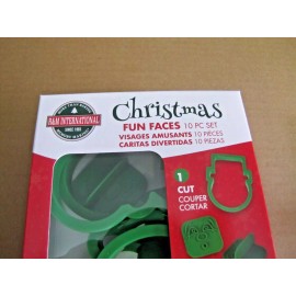 Unbranded 10 Piece Christmas Fun Faces Cookie Cutters