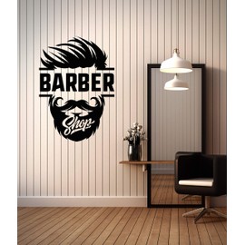 Vinyl Wall Decal Barbershop Logo Hair Cutting Salon for Men Stickers (3910ig)