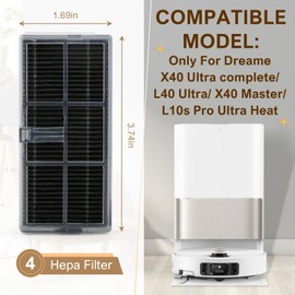 4Stück HEPA Filter Zubehör für Mova E30 Ultra/P50 Pro Ultra, für Dreame X40 Ultra complete /L40 Ultra /X40 Master/L10s Pro Ultra Heat/L10s Ultra Gen 2/X30 Ultra filter zubehör