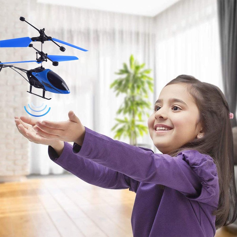 XUBX Flying Toys, Children's Flying Helicopter, Infrared Induction Robot Mini