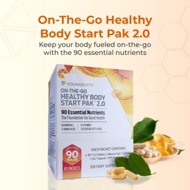 Youngevity On-The-Go Healthy Body Start Pak 2.0 - Includes Multi-Vitamins, Minerals, EFAs, & Amino Acids | 90 Essential Nutrients | 30-Day Supply