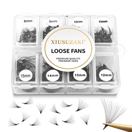 XIUSUZAKI Premade Fans Eyelash Extensions 600 Fans 20D Premade Lash Fans Volume Lash Extensions 0.07 Thickness Eyelash Extension D Curl Mix 13-20mm Fluffy Soft Handmade Loose Fan(600Fans-20D-0.07-D,13-20mm)
