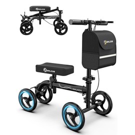 WHLICKS Premium Knee Scooter for Adults for Foot Surgery, Foldable & Steerable Knee Walker with Dual Brakes, Medical Knee Scooter for Broken Foot Injured, Lightweight Leg Scooter for Broken Ankle