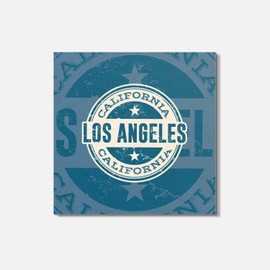 Unbranded Los Angeles City USA Grunge 4'' X 4'' Square Wooden Coaster