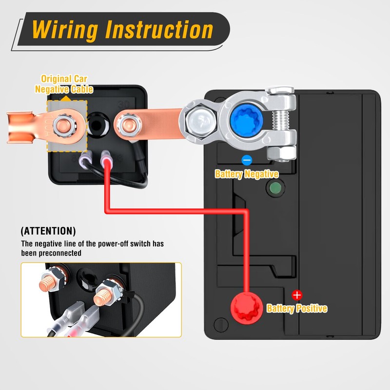 Nilight Remote Battery Disconnect Switch 12V 200A Car Anti-Theft Kill