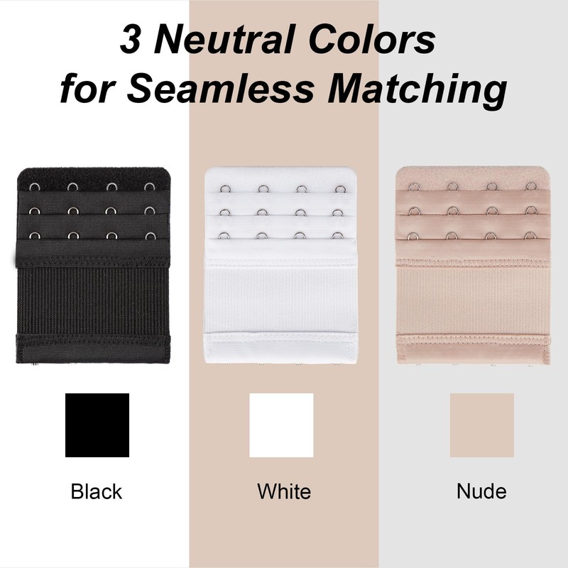 FEUNLEM 4 Hook Bra Extenders for women, Adjustable 4 hook