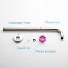 OFFO Shower Arm with Flange, 16 in Brushed Nickel Wall