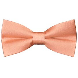 TIES R US Plain Rose Quartz Satin Silk Mens Bow Tie