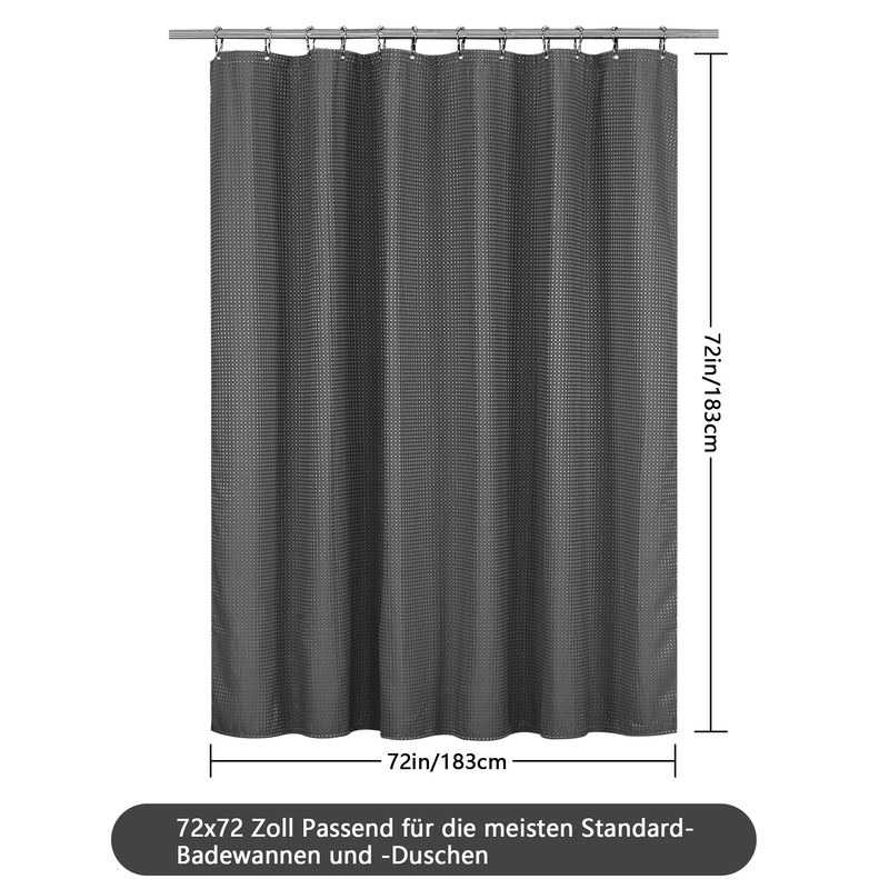 FIISAYL Waffle Shower Curtain Shower Curtains with Magnet Washable Textile