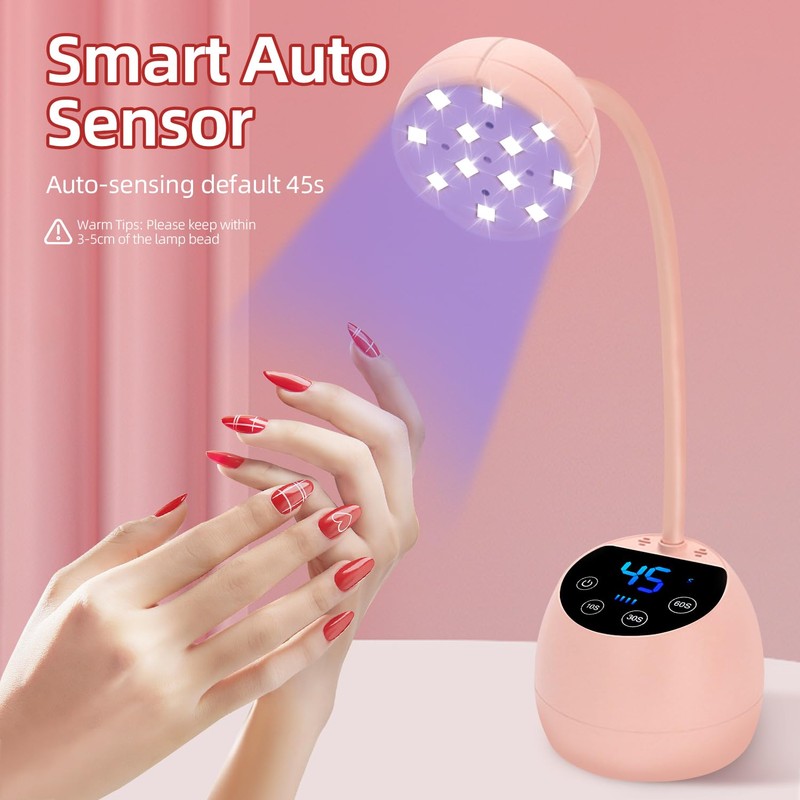 Mini UV LED Nail Lamp, LCD Display, Automatic Intelligent Sensor,