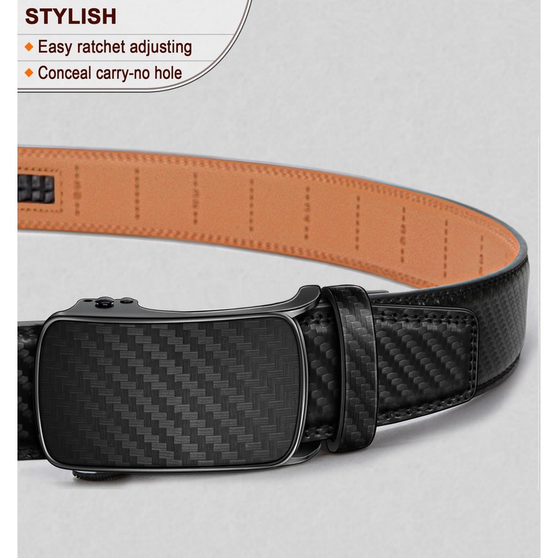 BULLIANT Men's Ratchet Belt Nontrimmable-Click Belt Adjustable for Men Gift