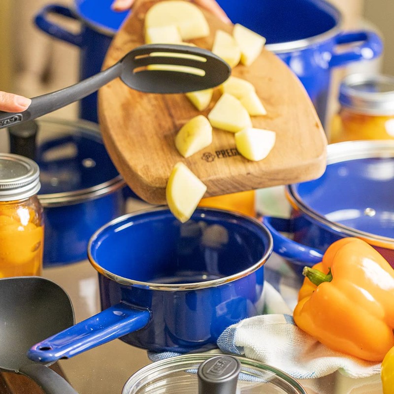 Cinsa 11-Piece Cookware Set, Enamel on Steel, Compatible with Gas,