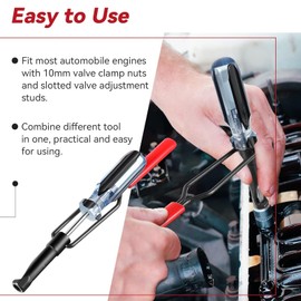 Kelepu 10mm Jam Nut Valve Adjustment Tool, Slotted Valve Adjustment Tool Jam Nut Compatible with Honda Nissan Toyota Japanese Auto Vehicle Engines