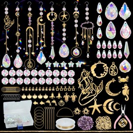 DEMIUKO 410PCS DIY Suncatchers Making Kits for Adults, Crystal Suncatcher Arts and Crafts with Chain Pendant Ornament Hanging Prism Sun Catchers Rainbow Maker for Window Garden Christmas Decor(Turtle)