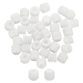 sourcing map 100Pcs 0.32"x0.3" Hinge Dowels, Plastic Dowel Insert with Threaded for Cabinet Door Hinges Furniture Connections, White