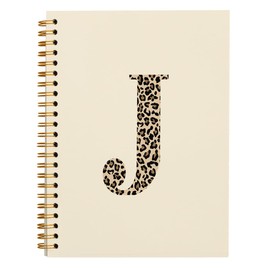 Bnwepo Cute Leopard Cheetah Preppy Initial Notebook Journal Diary J, Preppy Cute Notebook Leopard Cheetah Supplies for School,College,Work,Teen Girls Kids,Aesthetic Notebooks, 5.5x8.3 Inches