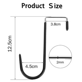 6 Pack Over The Door Hooks,with Rubber Prevent Scratches,Door Hangers for Closet, Kitchen, Bathroom(Black)