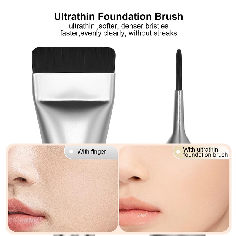 BEAUTYFACTOR Flat Foundation Brush,Korean Makeup Brush Spatula Facial Brush for