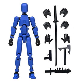 Schythely Titan T13 Action Figures Set -(Assembly Required) Robot Action Figure Fidget Toys for Nova N13 Anime Figures with 3D Lucky Dummy 13 Robot Figures Multi Movable Joints Gifts (Blue)