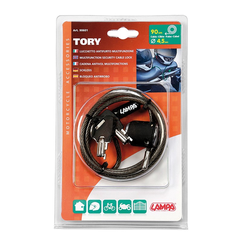 Motorcycle scooter helmet lock cable loop lock secure helmet gear
