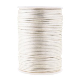 Mandala Crafts Nylon Satin Cord 2mm Rattail Cord Ivory String - 100 Yds Nylon Chinese Knotting Cord Rat Tail Silk Cord for Bracelet Necklace Jewelry Making Macrame Trim