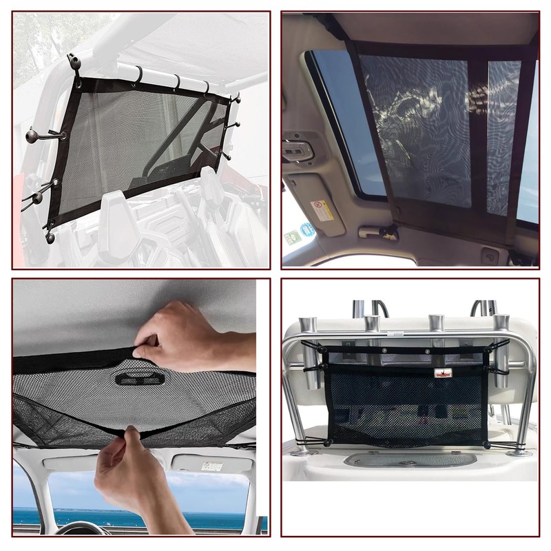 Upgrade Boat Storage Bag,Mesh Suspended Storage Organizer, Cargo Net Pocket