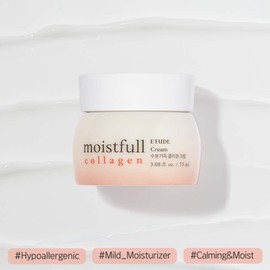 ETUDE Moistfull Collagen Cream 2.53fl.oz(75ml) | Collagen Water Delivers Hydration To Make Your Skin Bouncy & Dewy | Soft And Adhering, Korean Skin Care, Kbeauty, Perfect for Gift