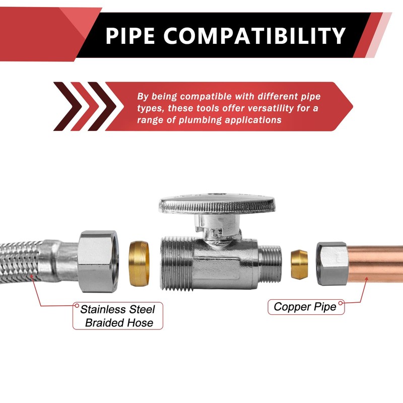 2-Pack EFIELD Straight Stop Valve 1/2" Nominal (5/8" OD) Compression