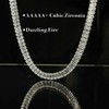 PanLuca Rectangle Zirconia Tennis Necklace for Women Men, 14k White