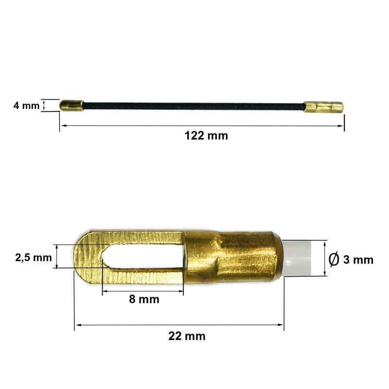 Cable retraction aid, 10 metres, 3 mm thick retractable spring,