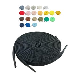 Actika Men’s Shoelaces, Flat Braid, Shoelaces 4 ft 3.2 inches (130 cm), Fits 7 to 8 Holes, Mens - black