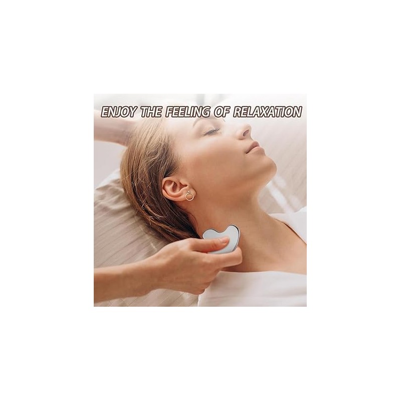 BOOSEN 3 Piezas Gua Sha de Acero Inoxidable, Herramienta Gua