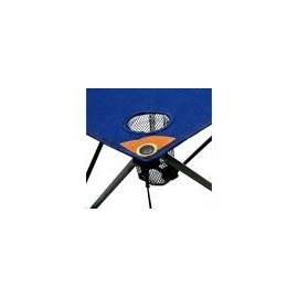 EZ Travel Collection Folding Camping Table Folding Table with Drink Holders and Carry Bag (Blue)